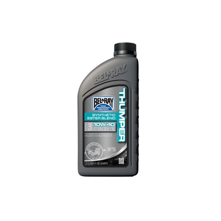 HUILE MOTEUR 4T SYNTHETIQUE ESTER BLEND THUMPER RACING 10W40 1L BEL-RAY