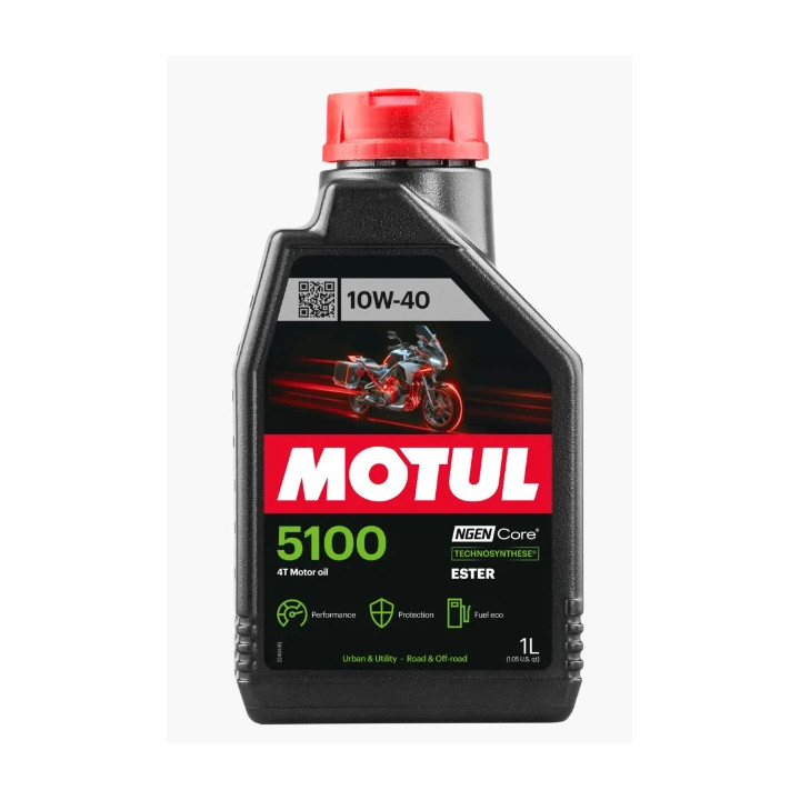 HUILE MOTUL 5100 TECHNOSYNTHESE MOTO MOTEUR 4T 10W40 1L