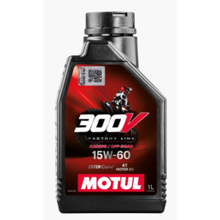 HUILE MOTUL MOTEUR 300V FACTORY LINE OFF ROAD 15W60  4T 100% SYNTHETIC 1 LITRE