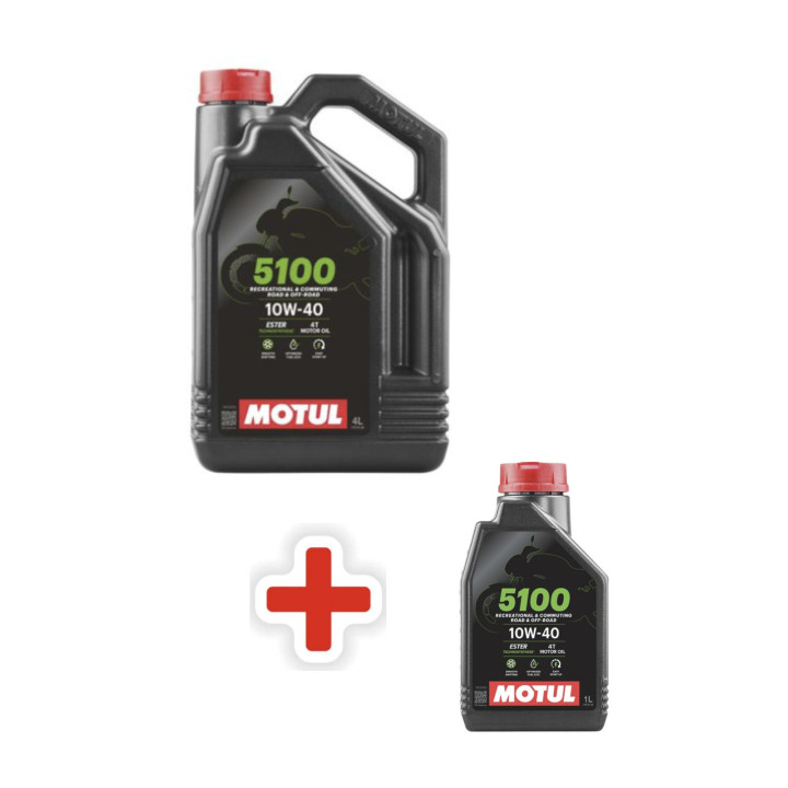 Huile MOTUL 4 TEMPS 5100 10W40 4L + 1L gratuit