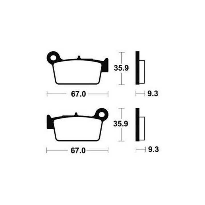 PLAQUETTE DE FREIN ARRIERE MO104 LOISIR BENDIX YAMAHA YZ 125 98/02