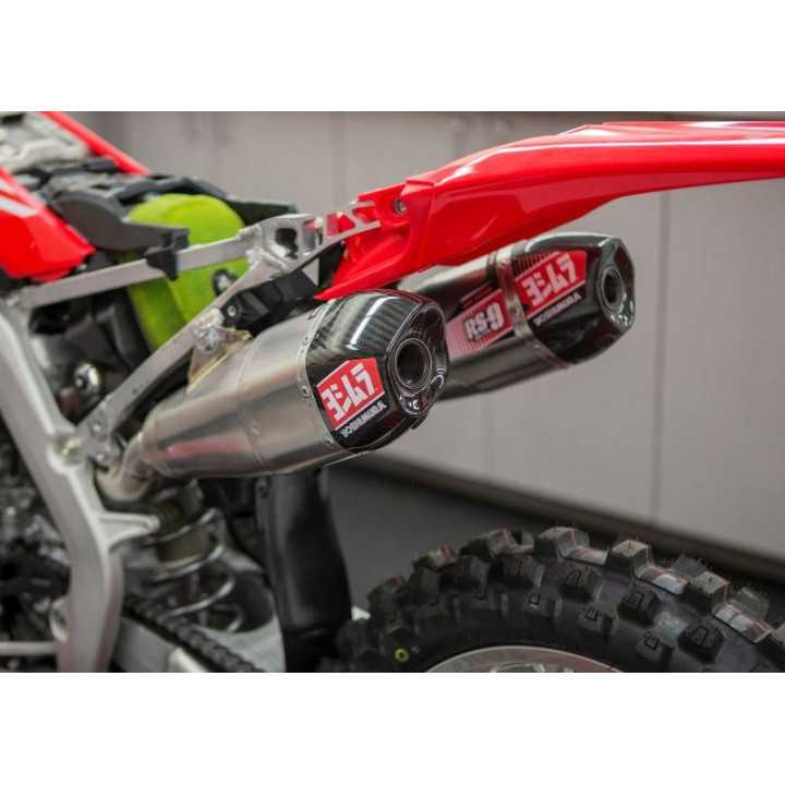 LIGNE COMPLETE YOSHIMURA USA RS9-E INOX/SILENCIEUX DOUBLE ALU CRF 450 POT D'ECHAPPEMENT 15/16