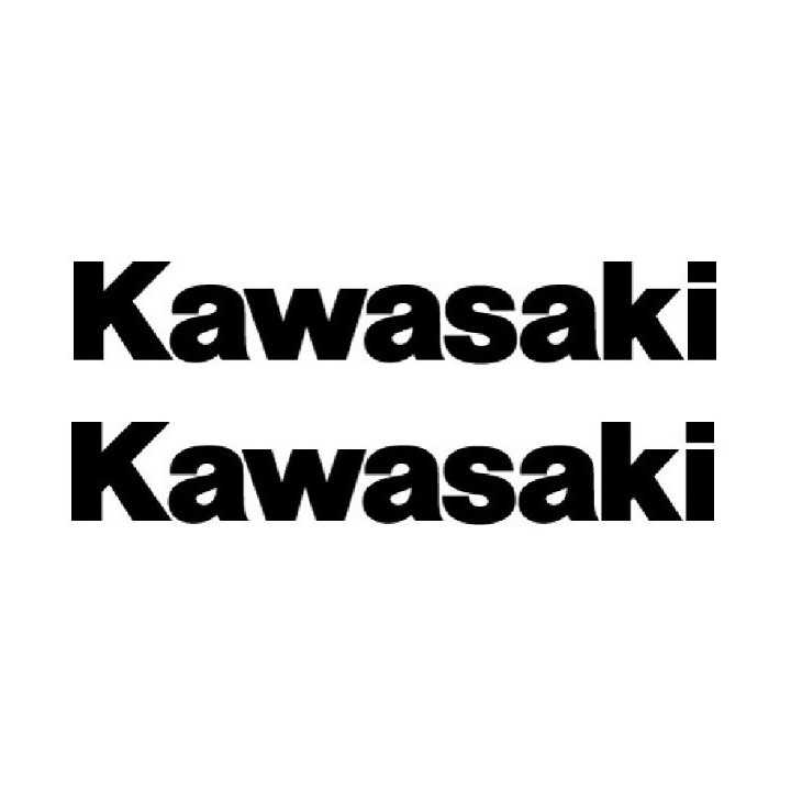 2 STICKERS AUTOCOLLANT KAWASAKI NOIR 20cm